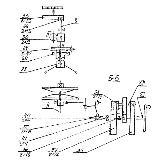 2Г125 Схема кінематична свердлильного верстата